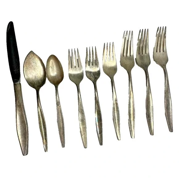 Reed & Barton Silver Plated Flatware Replacement 9 Pc Fork Spoon Serving