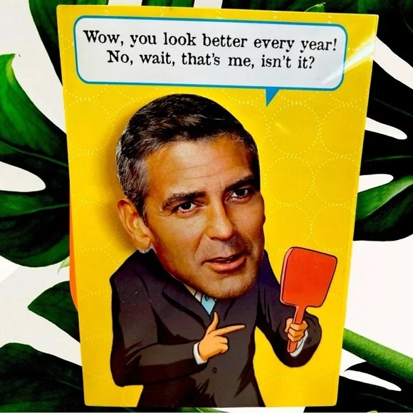 George Clooney 2D Hallmark Birthday Card