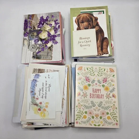 Mixed Greeting Card Lot Vintage Unused Birthday Sympathy Christmas 3lb Bulk