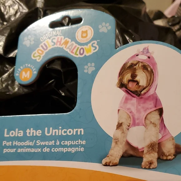 Pet Hoodie‎ Squishmallows Purple - Lola the Unicorn