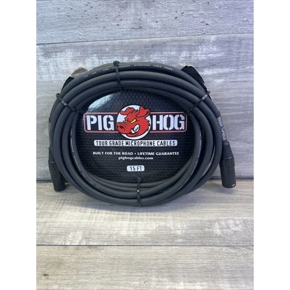 Pig Hog PHM15 15' Tour Grade Microphone Cable XLR 8mm
