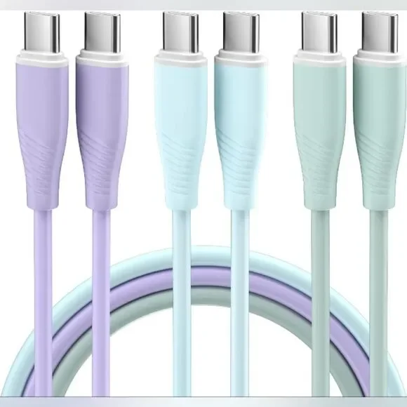 3 Pack 6 FT Type C Fast Charging Cable 60W USB C Charger Cable USB C