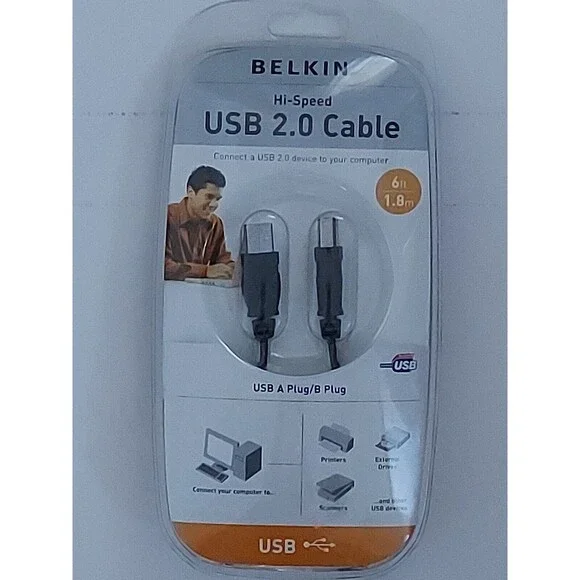Belkin Hi-Speed 6ft USB 2.0 Cable F3U133v06