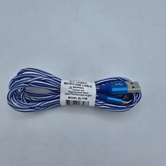 Wireless Gear 6 ft micro usb sync and charge cable. Fabric material.