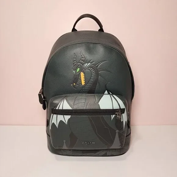 NWT Disney X Coach CC043 West Backpack Maleficent Dragon Motif Villains