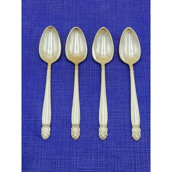 Holmes & Edwards International Silver 1938 Danish Princess Teaspoon Spoon Set 4