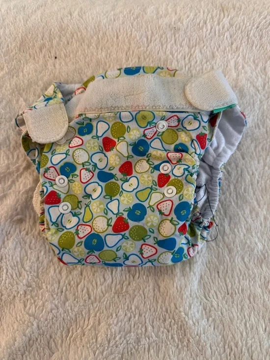 5/$25 Adjustable Cloth Diaper Fruit-Print in Green, Blue, Red