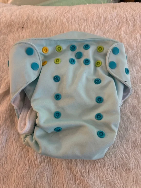 5/$25 Kids Adjustable Cloth Diaper Light Blue Multi-Snap