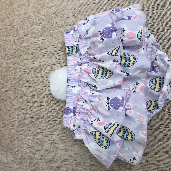 Purple Easter Bunny Kids Ruffled Bloomers