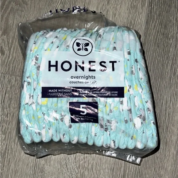 NEW Honest Diapers Size 5 27+ lbs Overnights