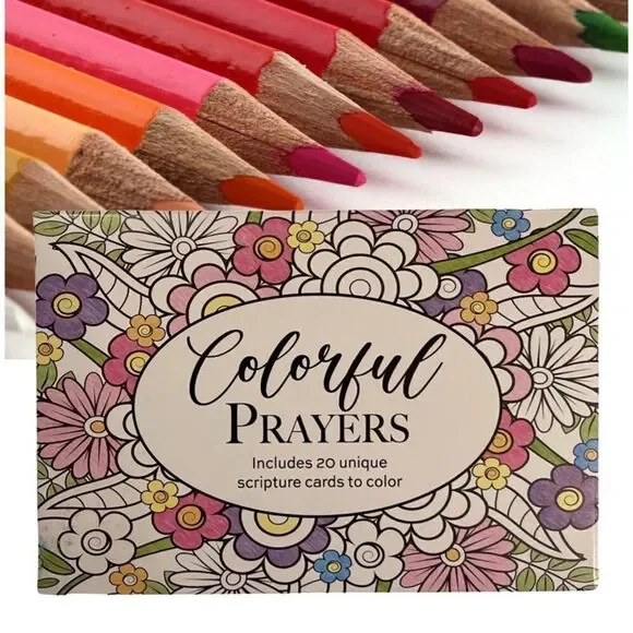 CrownJewlz Adult Coloring Floral Prayer & Scripture Cards (20 ct set)
