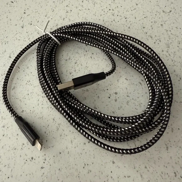 3m Braided Black USB to Lightning Charging Cable