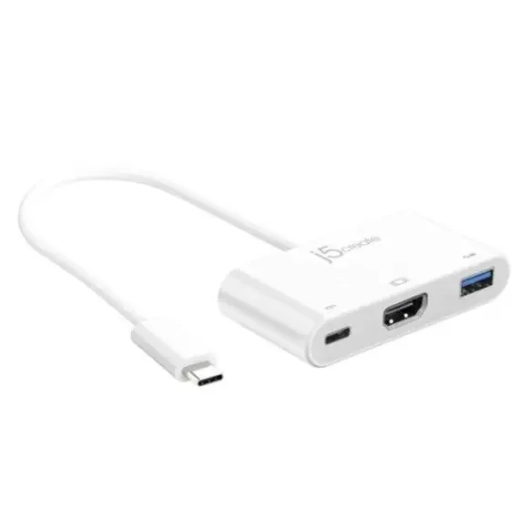 j5create - USB-C to HDMI & USB 3.0 with Power Delivery in White​​​​