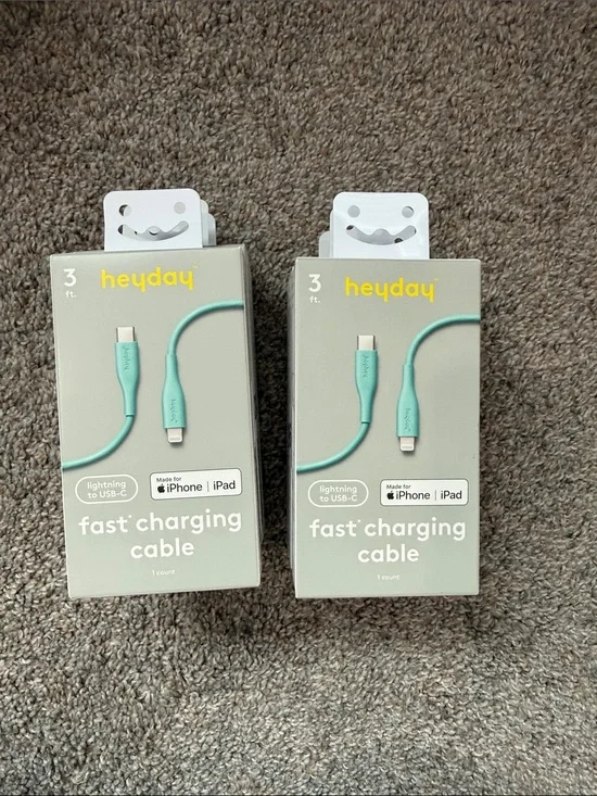 6 Heyday Lightning to USB-C Fast Charging Cable — Mint Green