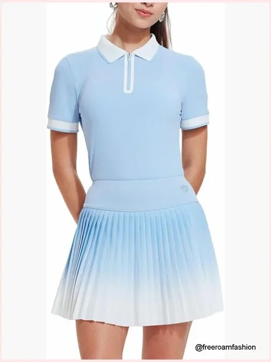 Women Tennis Skirt Set 2 Piece Athletic Golf Matching Skort Sets