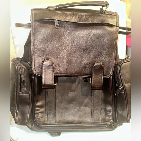 Ecuadorian Brown Leather Men's Backpack