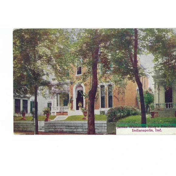 Vtg 1910 James Whitcomb Riley Residence Postcard Indianapolis Indiana Antique