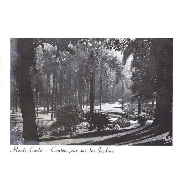 Vintage Monte Carlo Monaco Gardens RPPC Postcard Editions RELLA 2874 French View