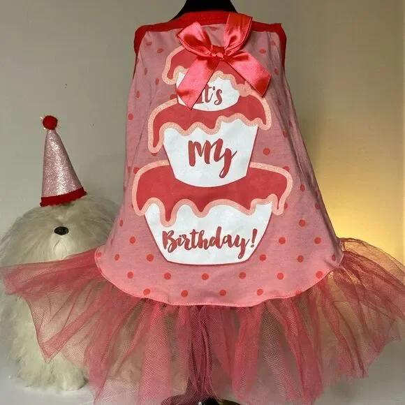 ITS MY BIRTHDAY Pink Doggy Tutu Dress