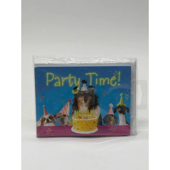 Hallmark Party Express Dog Birthday Invitations 8 Count Envelopes NWT