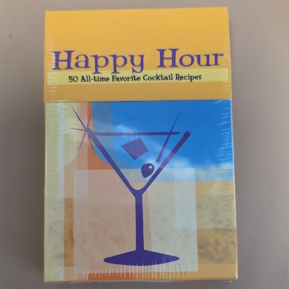 Happy Hour Cocktail Recipe Cards - Yellow