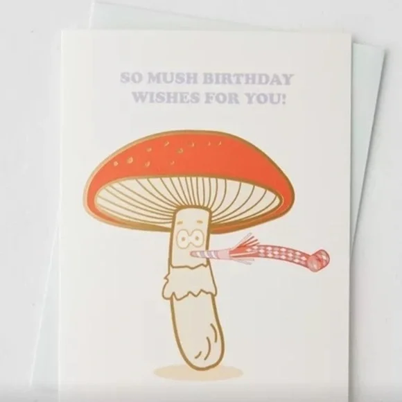 Mushroom Birthday Wishes Card (FLiPSiDE Blanket Towel Bundles Only)