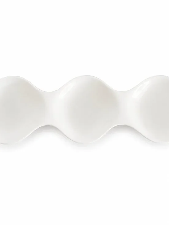 Pier 1 Triple Ceramic Condiment Server – EUC Entertaining Dish, White Modern