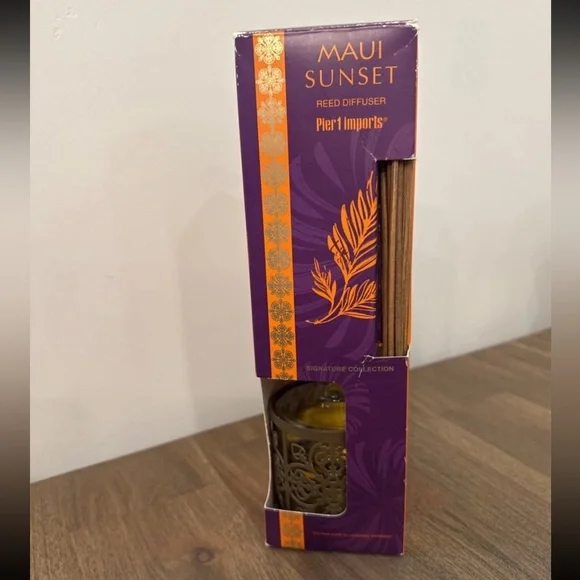 Rare Pier 1 Imports Maui Sunset Reed Diffuser Oil Set Signature Collection 5oz