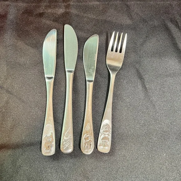 Vintage WMF & Nirosta Rostfrei Germany‎ Children's Flatware Lot Bunny Elf Cat