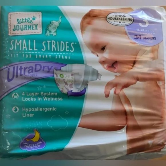 Little Journey Baby Dry Disposable Diapers Size 3 (34 diapers- Total 102)