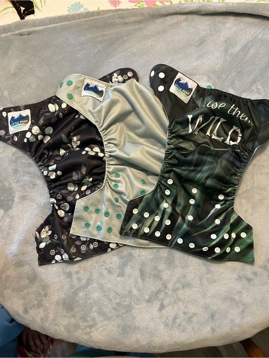 Set of 3 pocket cloth diapers from Little River