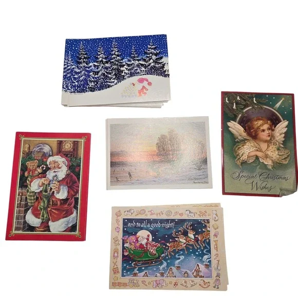 Vintage Christmas Postcards (over 50 qty) Assorted Scenes Holiday Greetings‎