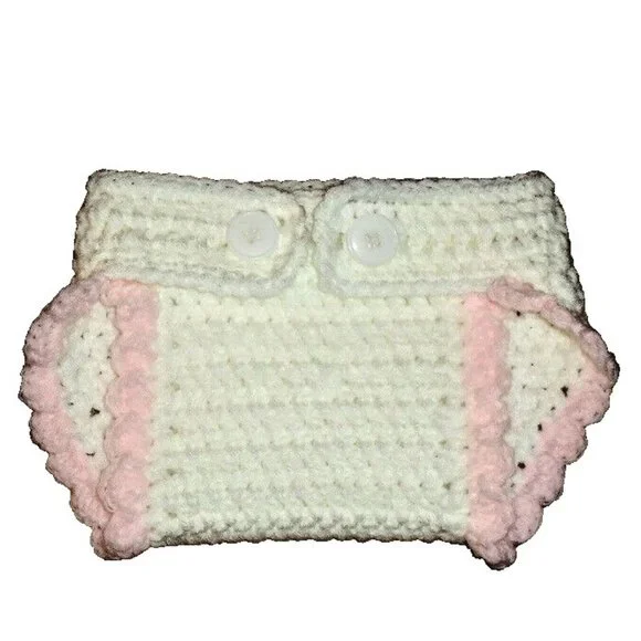 Crocheted baby diaper cover
