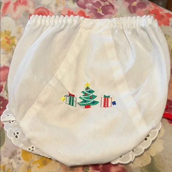 Christmas Embroidered Diaper Cover Up