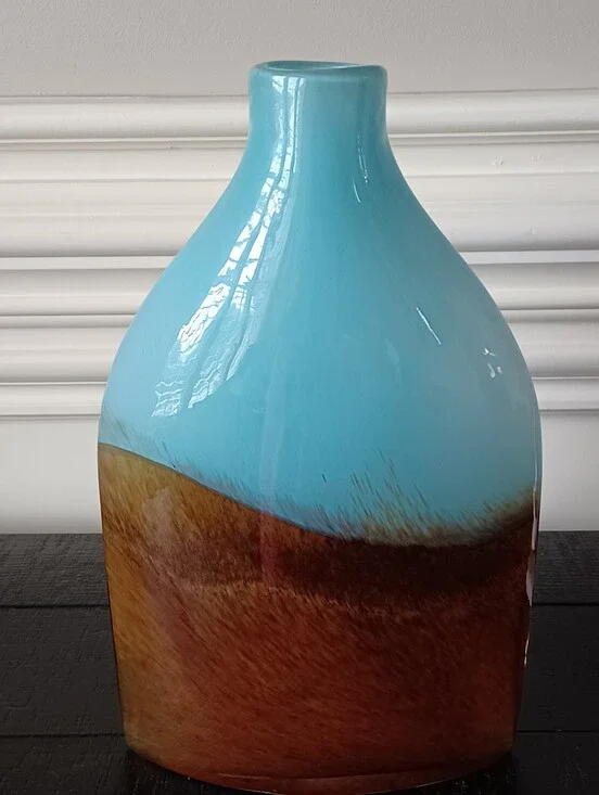 Pier 1 Hand Blown Bottle Glass Vase 🩵💫