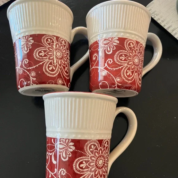 Pier 1 Imports Maribeth Mugs Coffee Cups Set of 3