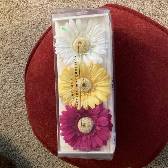 New Pier One Pier 1 set of six Daisy napkin rings