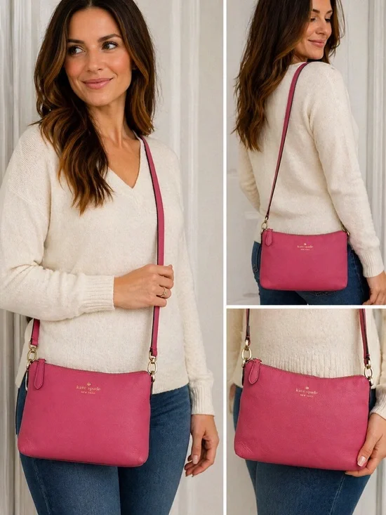 Kate Spade ♠️ Pink Pebbled Leather Mini Crossbody Bag