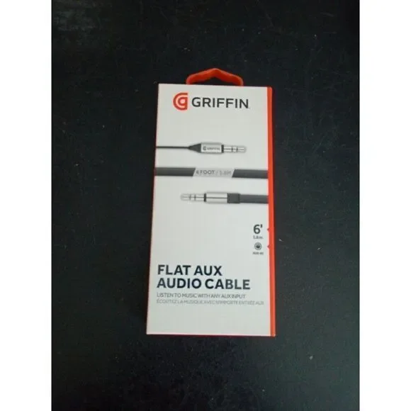 Flat aux audio cable 6' cell phone griffin