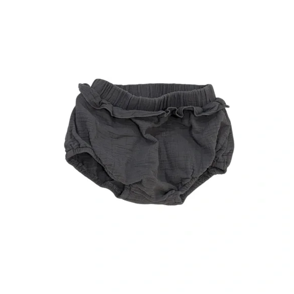 Quincy Mae Charcoal Ruffle Diaper Cover