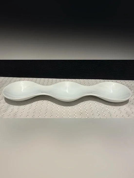 Pier 1 Imports White 3 Section Sauce Dish