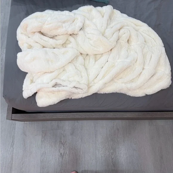 Pier 1 Cream Plush Blanket