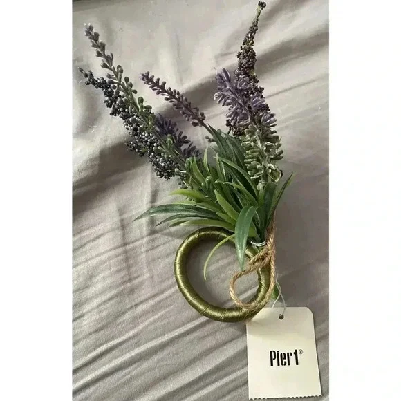 Pier 1 Napkin Holder Floral Easter Fall Harvest Spring Purple Green New With Tag