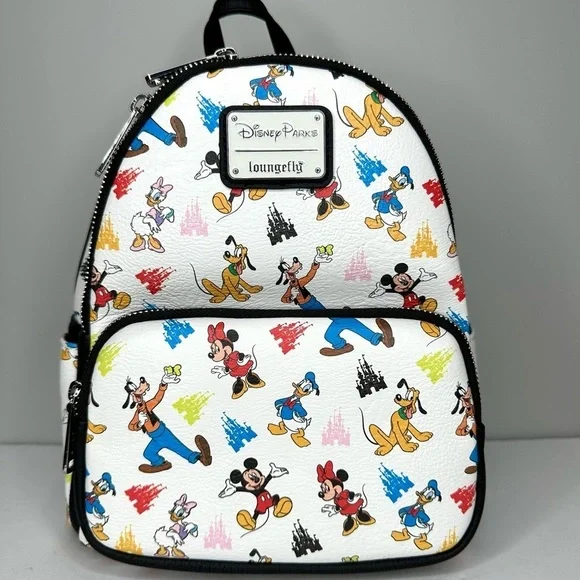 Loungefly Disney Parks Fab 5 Mickey Minnie Goofy Donald Pluto Mini Backpack