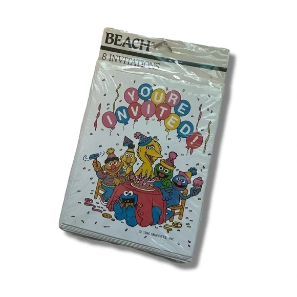Vintage 1990 Sesame Street “You’re Invited” Card Set