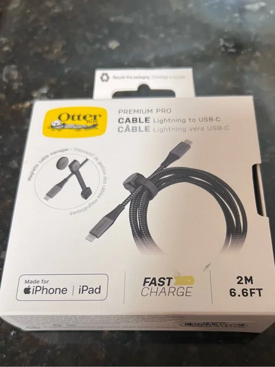 New OtterBox Premium Pro Lightning to USB-C Cable Fast Charge 6.6FT NIB