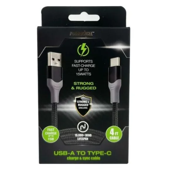 PowerXcel USB-A To Type-C 4FT Cable