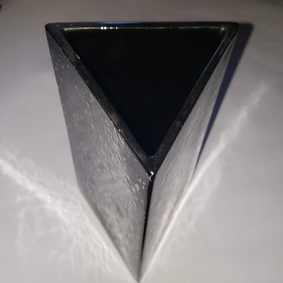 Pier 1 Imports Trianglular Black w White Speckles Vase