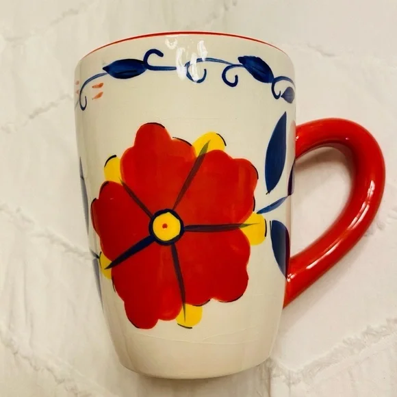 Pier 1 Imports hand painted earthenware floral Portalegre UBM