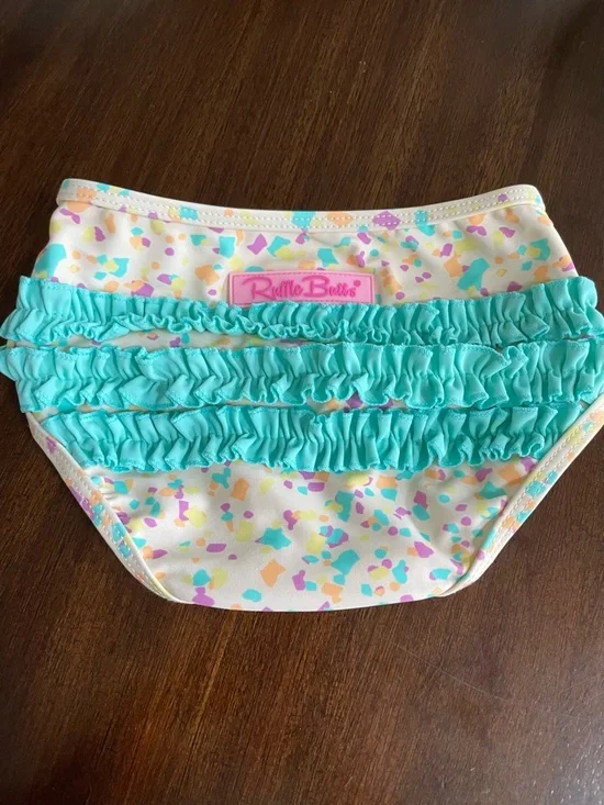 Ruffle Butts Toddler Confetti Swim Bottoms